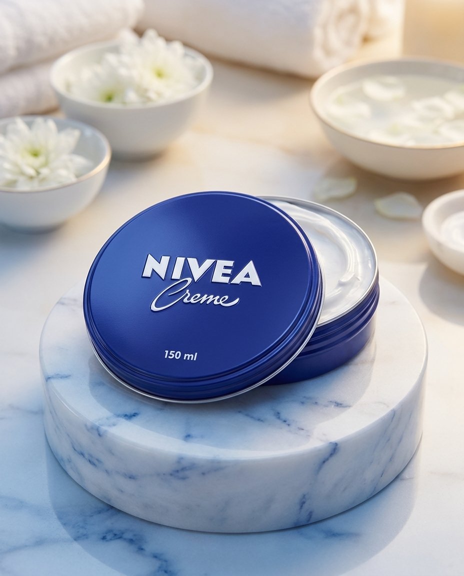 Nivea Creme — Editorial auf Marmor